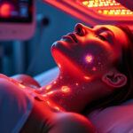 Photobiomodulation par lumière rouge : personne sous une